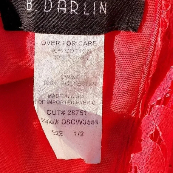 B. Darlin Peach Lace Mini Dress Size 1/2 - Picture 11 of 13